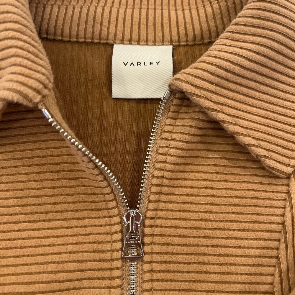 Varley Tan Ribbed Track Jacket - Picture 3 of 5